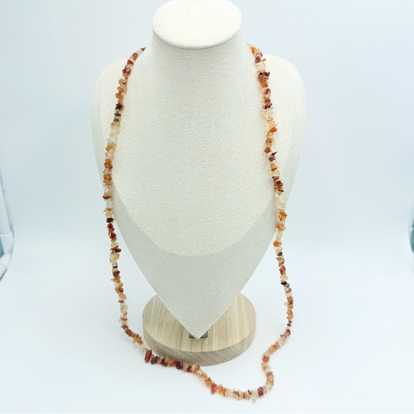 Vintage Carnelian Gemstone Chips Necklace - Picture 3 of 8